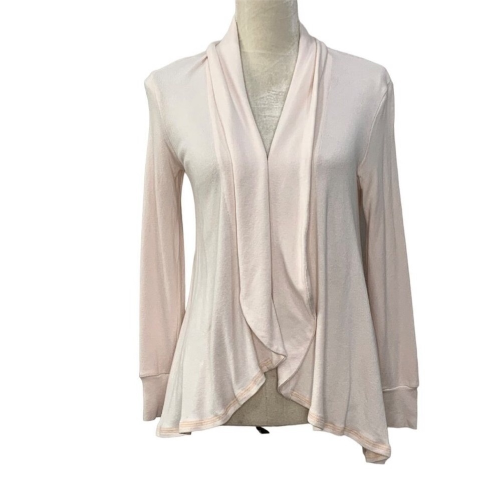 Southcott Remington Cotton Modal Cardigan Pink Size XSmall Open Front Minimalist